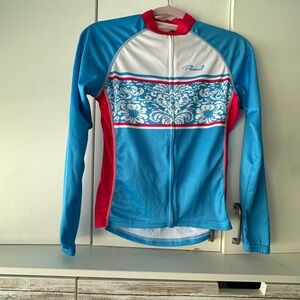 Primal Wear Women's Long Sleeve Cycling Jersey
Full Zip - Blue/Pink Floral